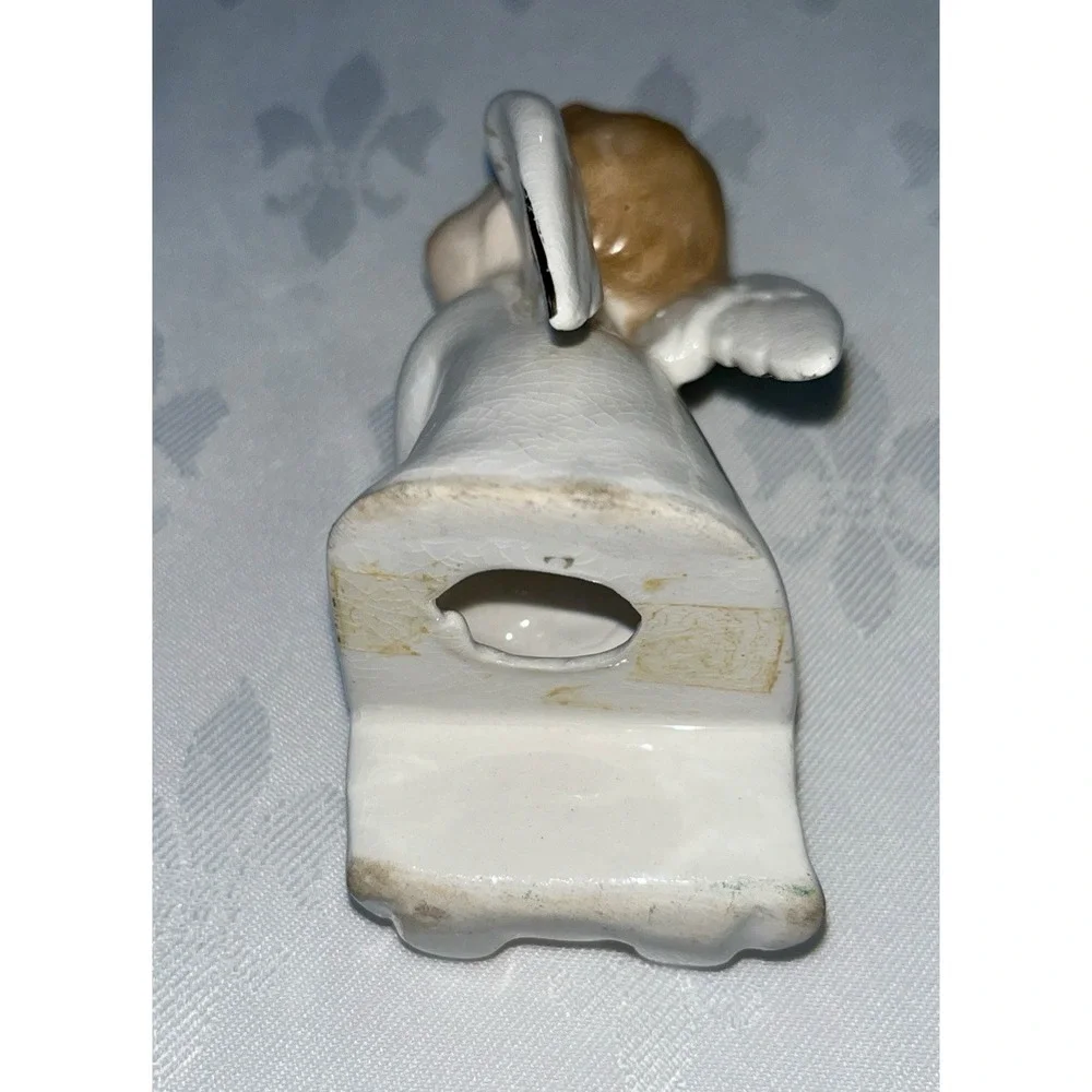 Vtg 1950s Kissing Angels Ceramic Figurine Japan  Boy & Girl Shelve Sitters